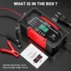 Battery Charger 10A 12V Fully Automatic Smart Car Battery Charger with LCD Display & Temperature Compensation for Car Motorcycle Vans