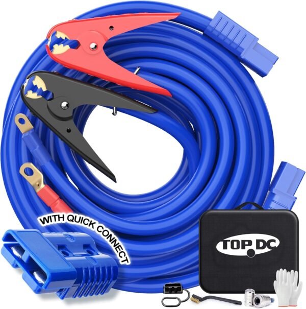 umper Cables,1 Gauge 25 Feet 800A Booster Cables with UL-Listed Clamps, Heavy Duty Automotive Quick Connect Booster Cables for Car, SUV and Trucks with Carry Bag