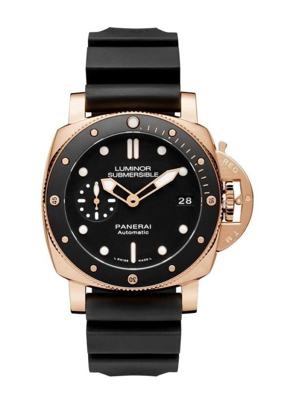 product-img-686369e61ca3ce22f77a96ef Panerai Luminor Submersible 1950 3 Days Pam684 Zf Rose Gold & Ceramic Black Dial P9010
