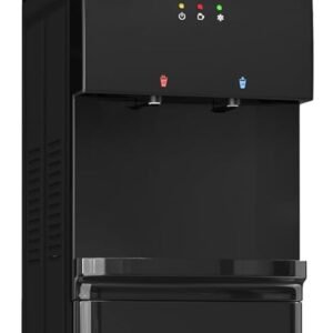 Top Loading Water Cooler Dispenser Hot Cold & Cool Water Dispenser for 3 or 5 Gallon Bottles, Child Safety Lock, Simple Quite Design, Ideal for Home, Office, Living Room, Jet Black