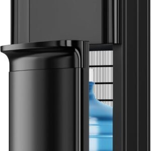 Bottom Loading Water Cooler Dispenser for 3 or 5 Gallon Bottles - Water Dispenser with Hot, Room & Cold Spouts, LED Display with Empty Bottle Alert, Child Safety Lock, Raven Black