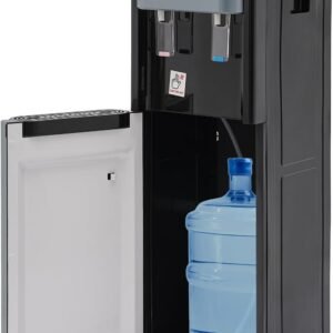 Bottom Loading Water Dispenser for 5 Gallon Bottle, 620W Powerful Hot & Cold Water Cooler with Safety Lock, Freestanding for Home, Office, Dorm (Dark Gray)