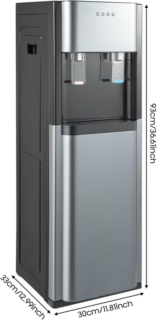 Bottom Loading Water Dispenser for 5 Gallon Bottle, 620W Powerful Hot & Cold Water Cooler with Safety Lock, Freestanding for Home, Office, Dorm (Dark Gray)