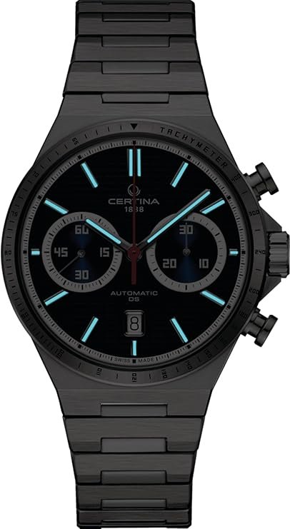 Certina, Mens, DS 7 Chrono Auto, 42, mm, Steel, Automatic Chrono, Date, Watch, Blue, Steel
