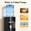 Water Dispenser for 5 Gallon Bottle, Top Loading Water Dispenser with LED Display/Child Safety Lock/Anti-Dry, Water Cooler Dispenser for 5 Gallon Bottle for Bedroom, Living Room, Office
