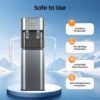 Bottom Loading Water Dispenser for 5 Gallon Bottle, 620W Powerful Hot & Cold Water Cooler with Safety Lock, Freestanding for Home, Office, Dorm (Dark Gray)