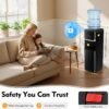Water Dispenser for 5 Gallon Bottle, Top Loading Water Dispenser with LED Display/Child Safety Lock/Anti-Dry, Water Cooler Dispenser for 5 Gallon Bottle for Bedroom, Living Room, Office